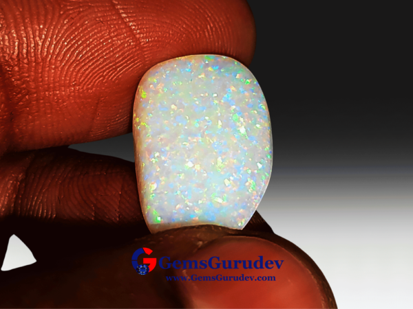 White Opal With Fire - 7.42 Carats